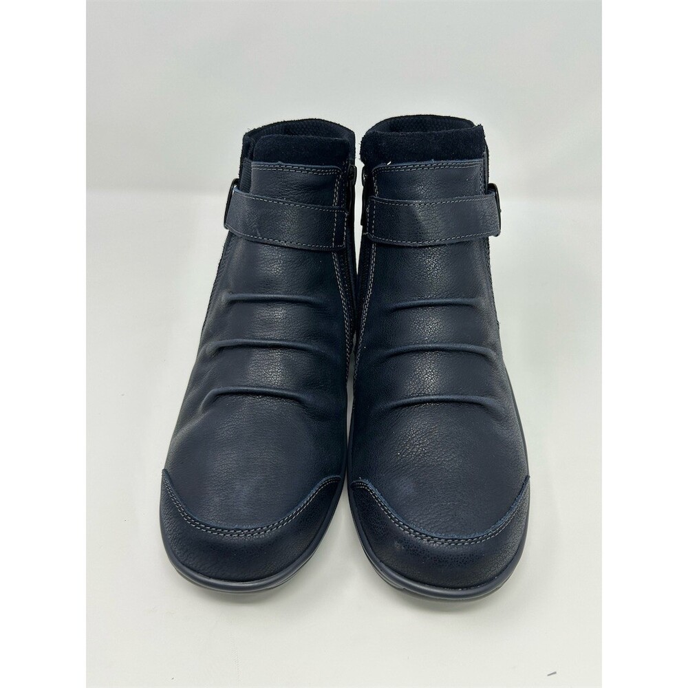 Orthofeet Heidi Womens Orthopedic Navy Blue Ankle Boots Buckle Strap Size 10 W - Picture 4 of 12